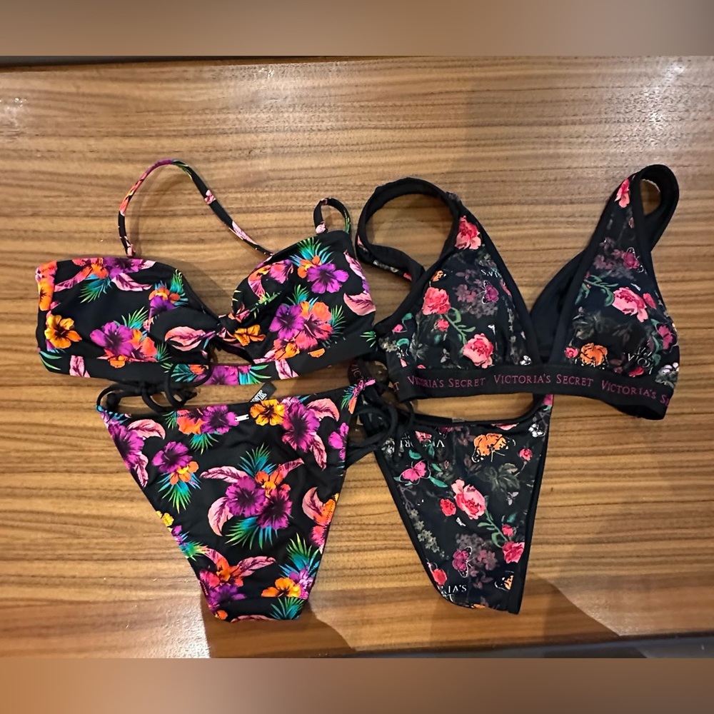 Victoria’s Secret Pink BUNDLE: 2 floral 🌺🌹bikini sets.